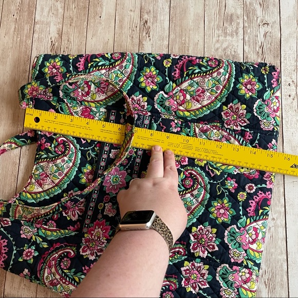 VERA BRADLEY BLUE PINK FLORAL PAISLEY TOTE BAG - Picture 7 of 12